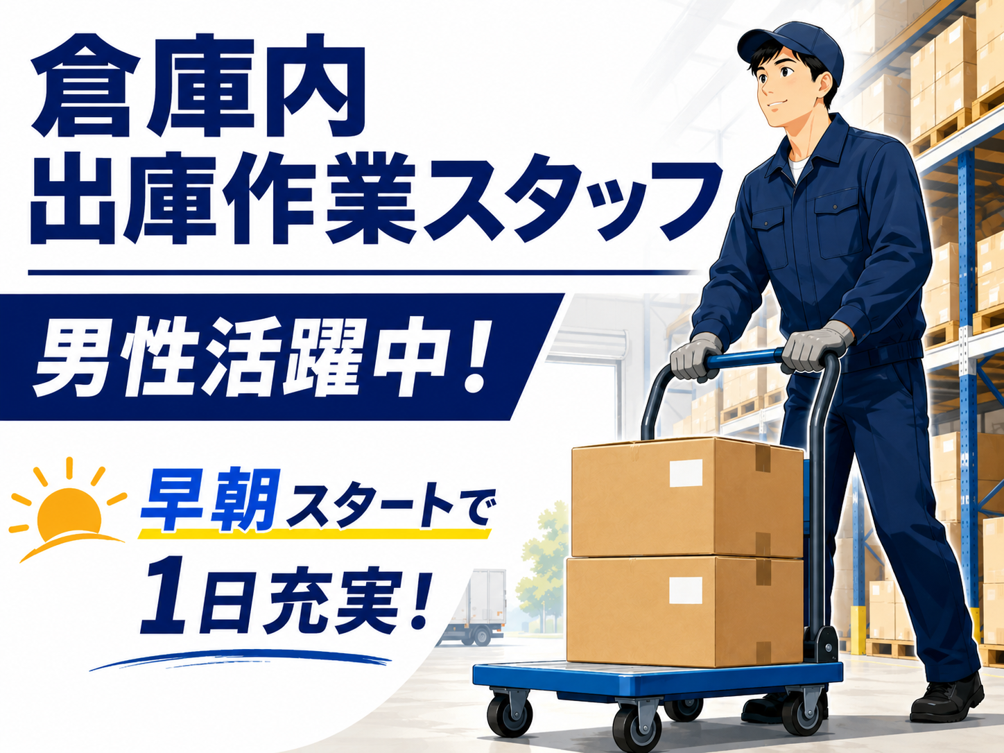 【田原本町】早朝~1・2ヵ月短期募集★【コープ商品の出庫作業】早朝~の勤務で1日充実★20~50歳代男性活躍中!日払い、週払いOK(14010 出庫)